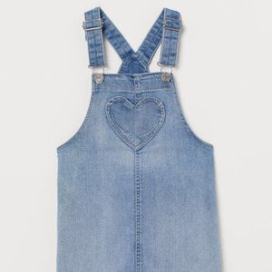 H&M Heart Pocket Denim Overall Dress